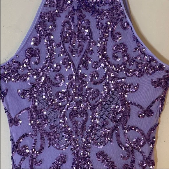 Lulu's Glittering Glamour Lavender Sequin Mock Neck Mini Dress. Small. NWT. - Picture 6 of 16